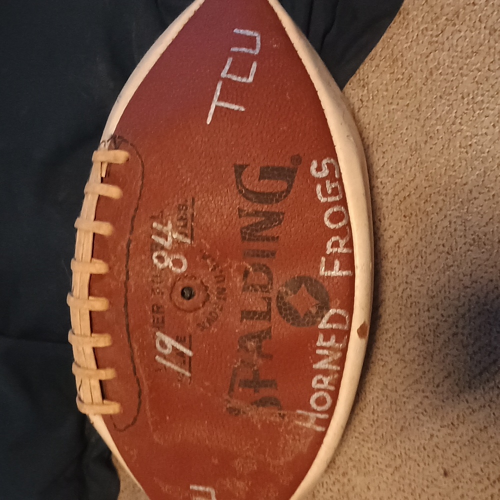 Spalding Brown and White Football with TCU Logo